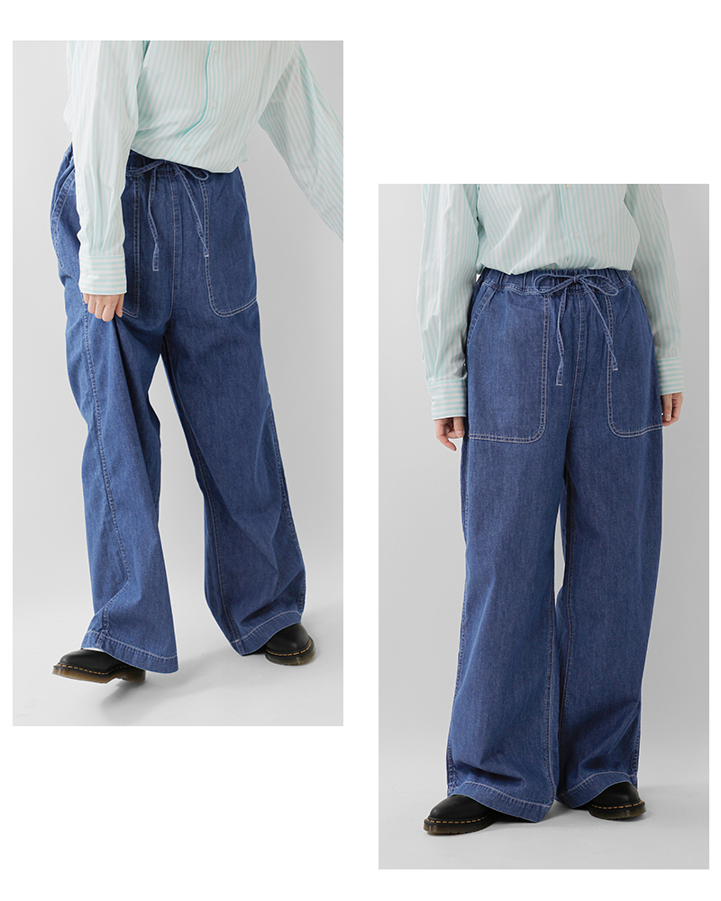 Johnbull(ジョンブル)ライトデニムイージーデッキパンツjl253p01