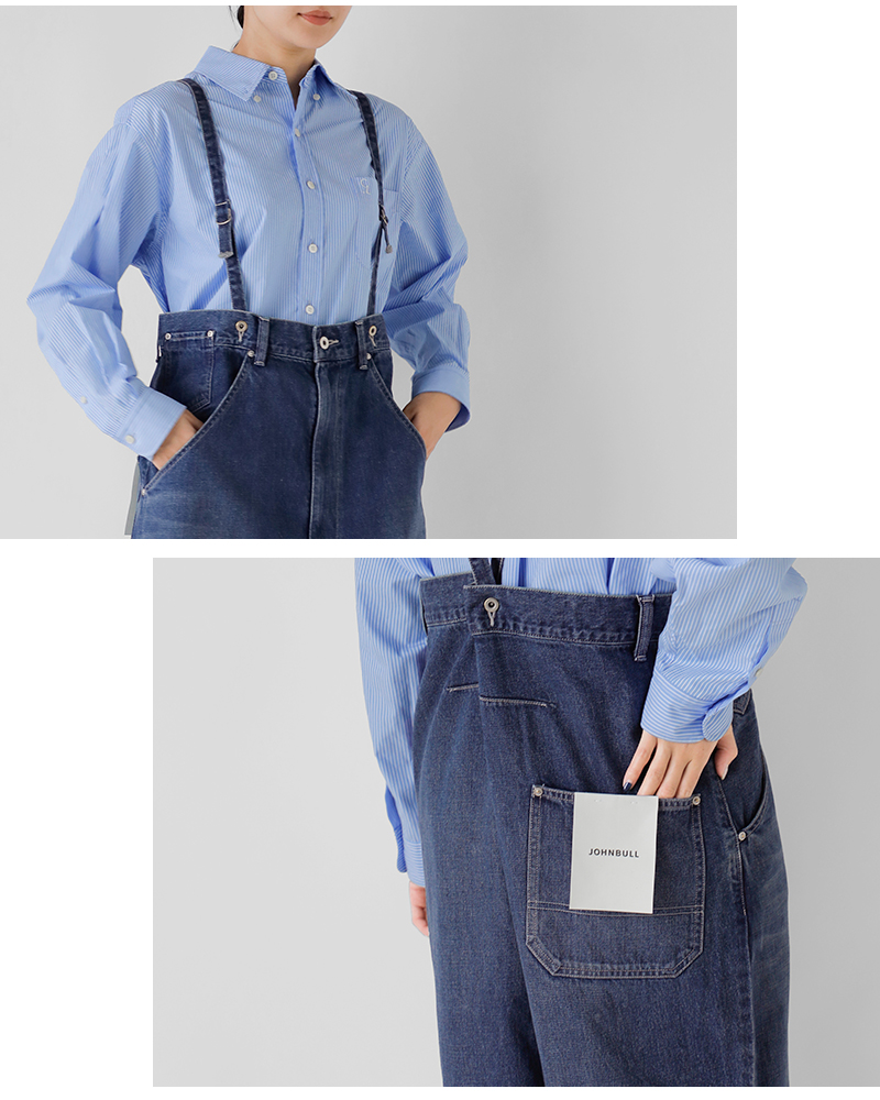Johnbull(ジョンブル)デニムエンジニアオーバーサスペンダーパンツjl253p06