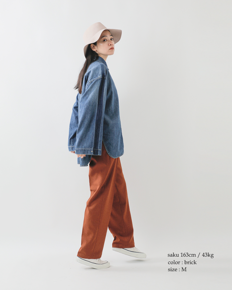 Johnbull(ジョンブル)ウールライクピンタックワイドイージーテーパードスラックスパンツjl253p11