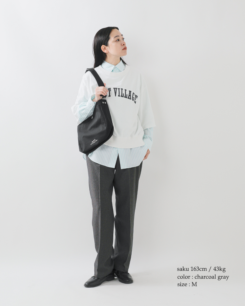 Johnbull(ジョンブル)ウールライクピンタックワイドイージーテーパードスラックスパンツjl253p11