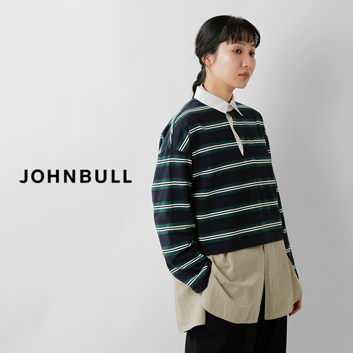 Johnbull(ジョンブル)パネルボーダーショートラガーシャツjl254c03