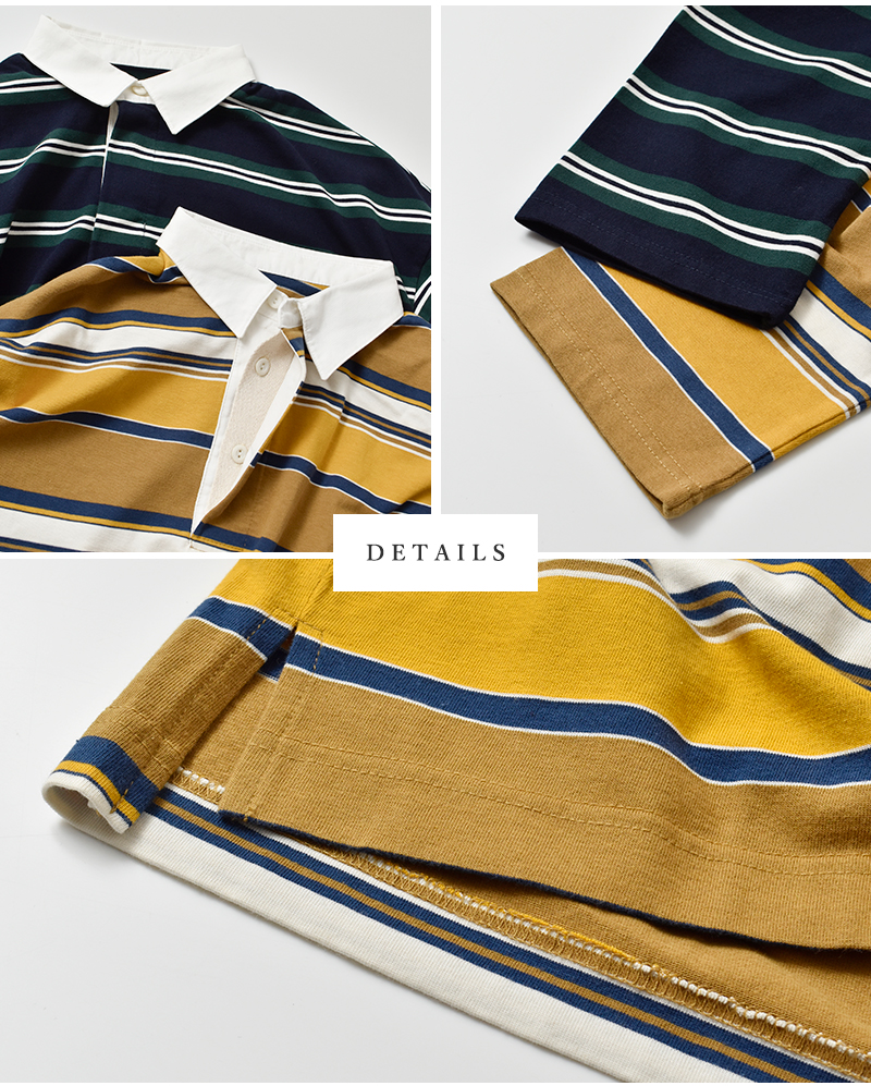 Johnbull(ジョンブル)パネルボーダーショートラガーシャツjl254c03