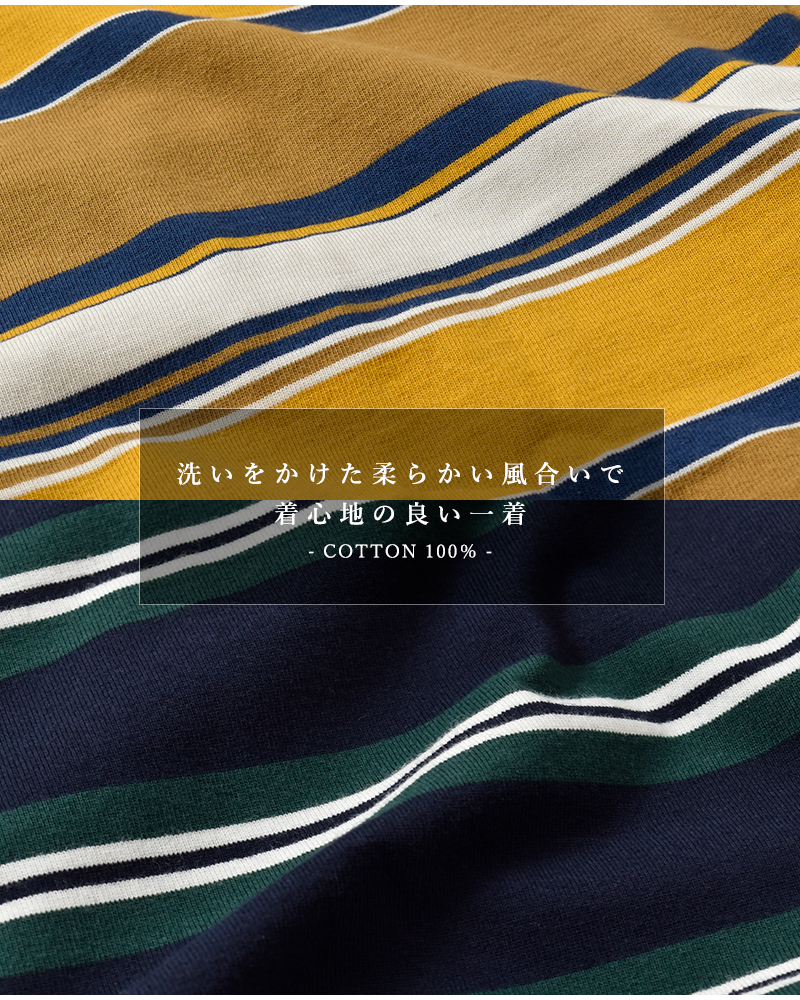 Johnbull(ジョンブル)パネルボーダーショートラガーシャツjl254c03