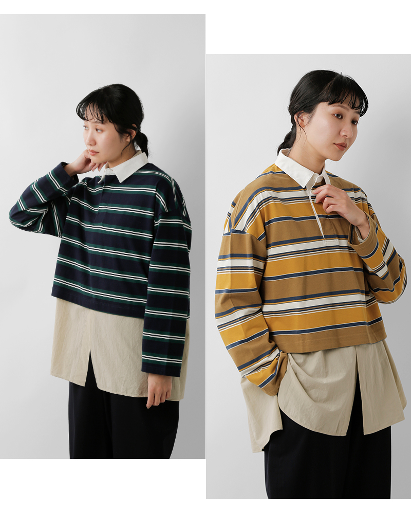 Johnbull(ジョンブル)パネルボーダーショートラガーシャツjl254c03