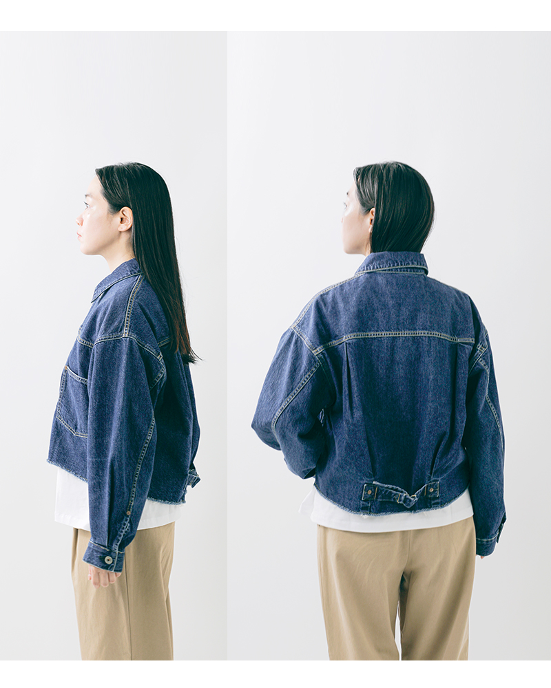 Johnbull(ジョンブル)デニムフレイドトラッカージャケットjl254l01