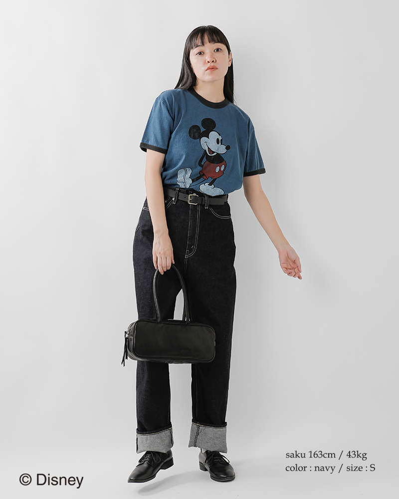 Johnbull(ジョンブル)コットン「ミッキーマウス」プリントリンガーTシャツ“「MICKEYMOUSE」T”jt253c07