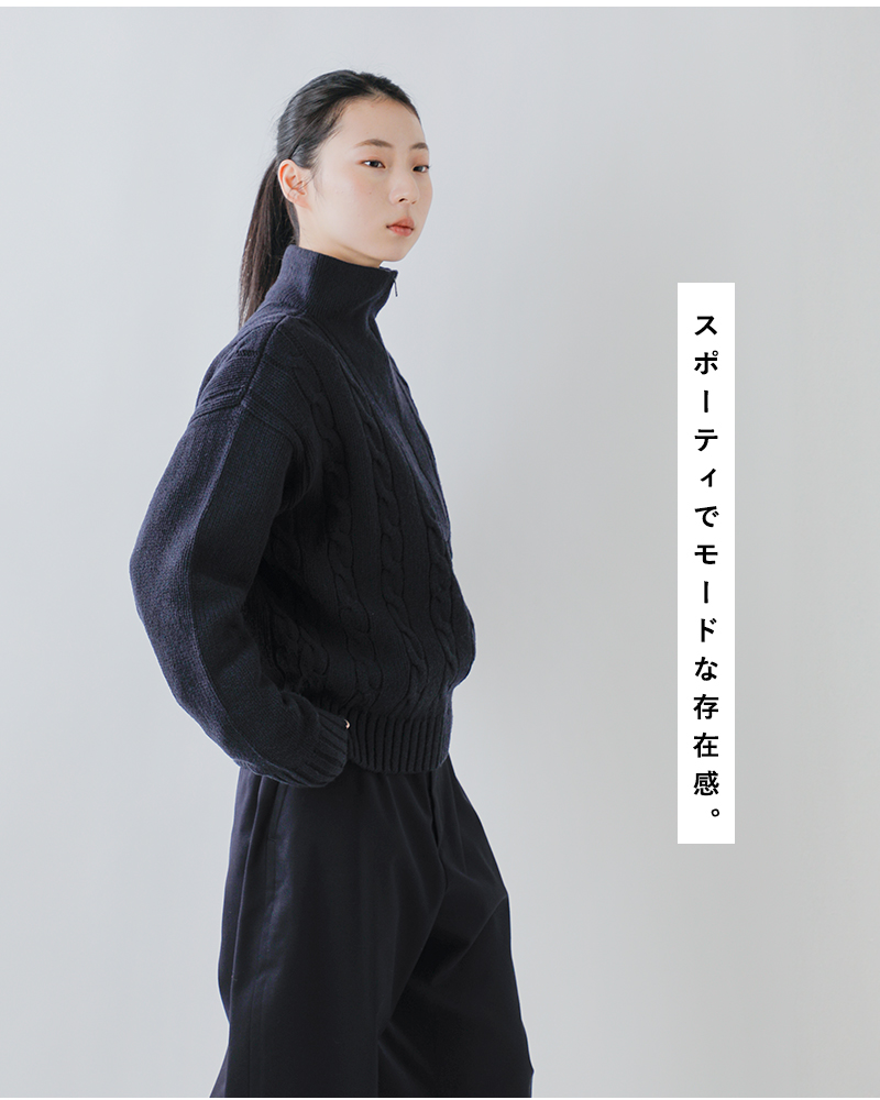 FRED PERRY(フレッド ペリー)ウールハーフジップケーブルニットプルオーバー“HALFZIPCABLEKNITJUMPER”k1103