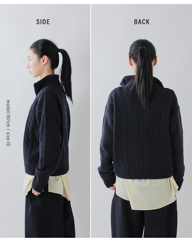 FRED PERRY(フレッド ペリー)ウールハーフジップケーブルニットプルオーバー“HALFZIPCABLEKNITJUMPER”k1103