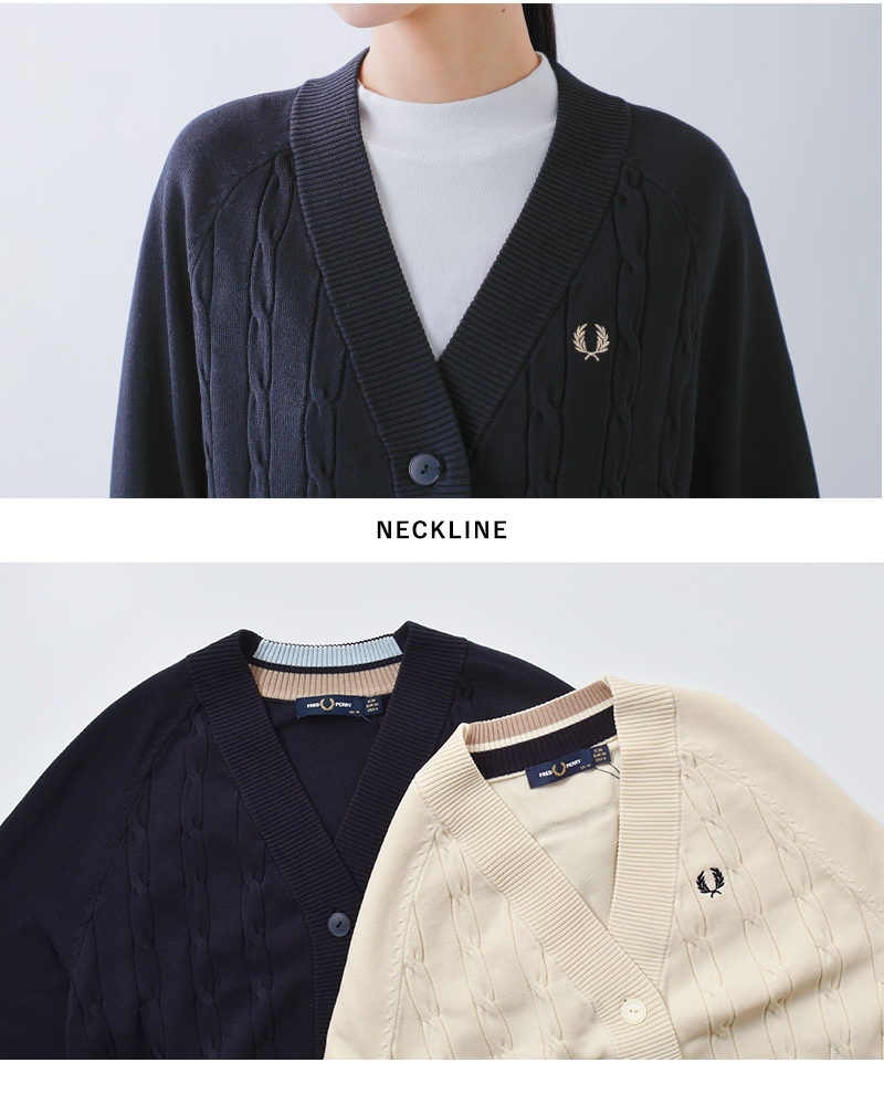 FRED PERRY(フレッド ペリー)ケーブルニットカーディガン“CABLEKNITCARDIGAN”k1105