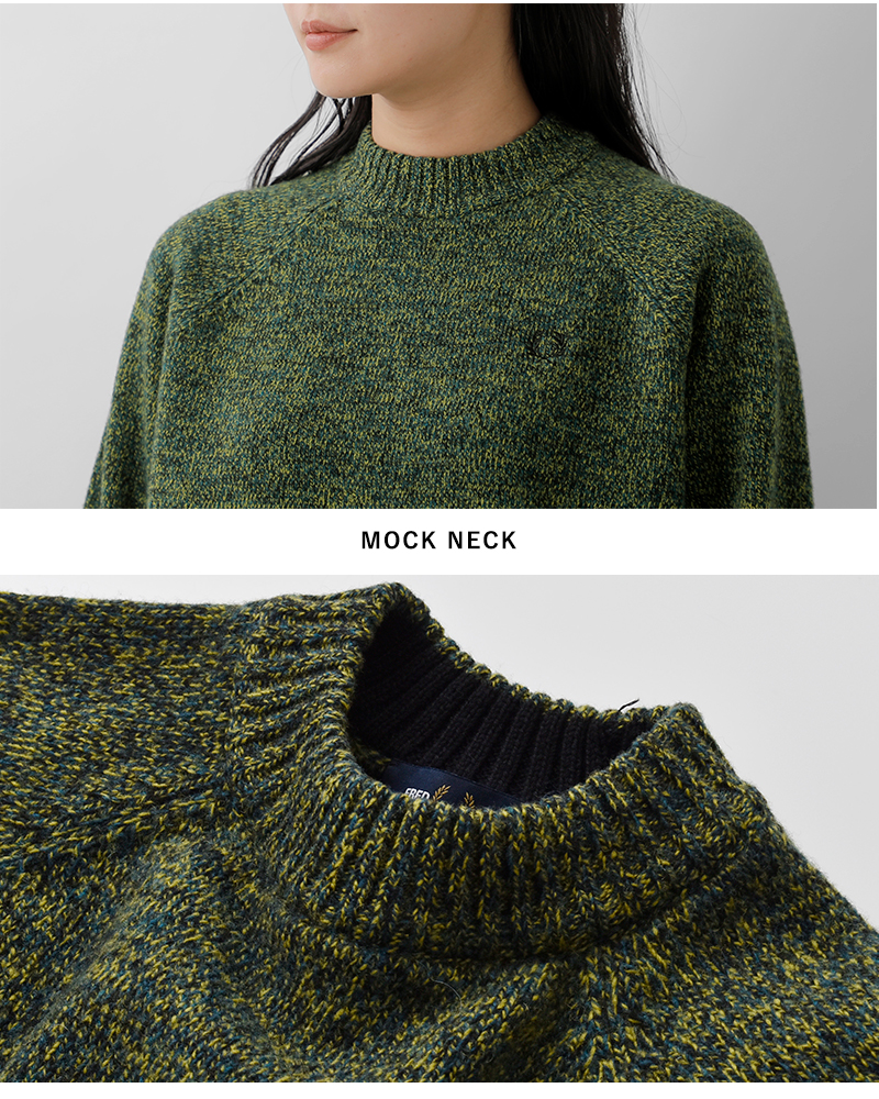 FRED PERRY(フレッド ペリー)ウールモックネックニットプルオーバー“TWISTEDMARLMOCKNECKJUMPER”k1133