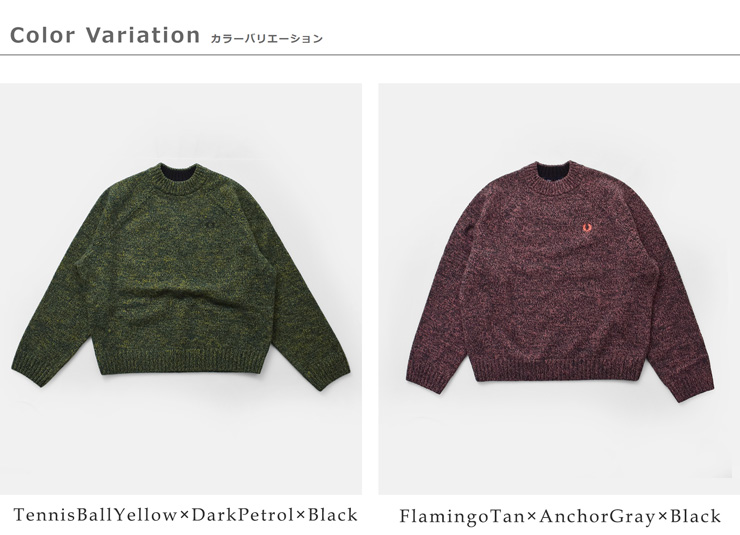 FRED PERRY(フレッド ペリー)ウールモックネックニットプルオーバー“TWISTEDMARLMOCKNECKJUMPER”k1133