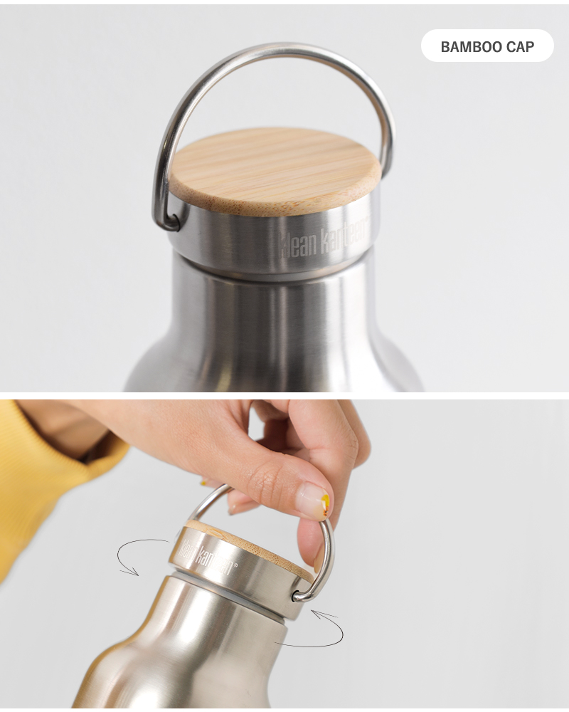 klean kanteen(クリーンカンティーン)ライズクラシックバンブーキャップステンレスボトル473mlk16rvcsslb