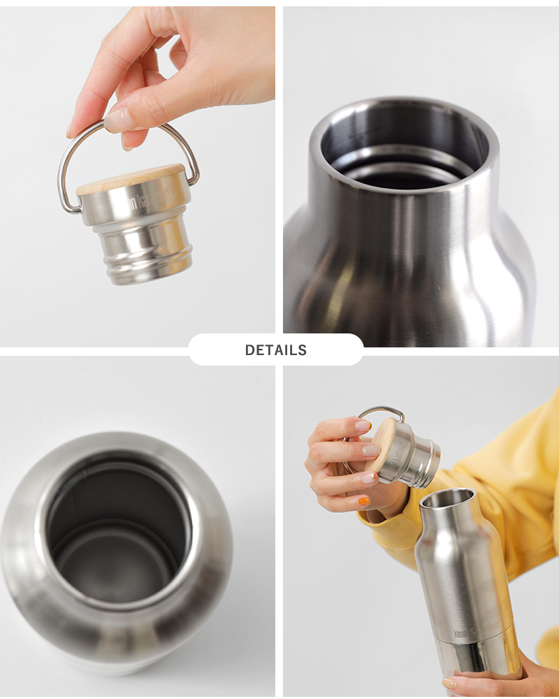 klean kanteen(クリーンカンティーン)ライズクラシックバンブーキャップステンレスボトル473mlk16rvcsslb