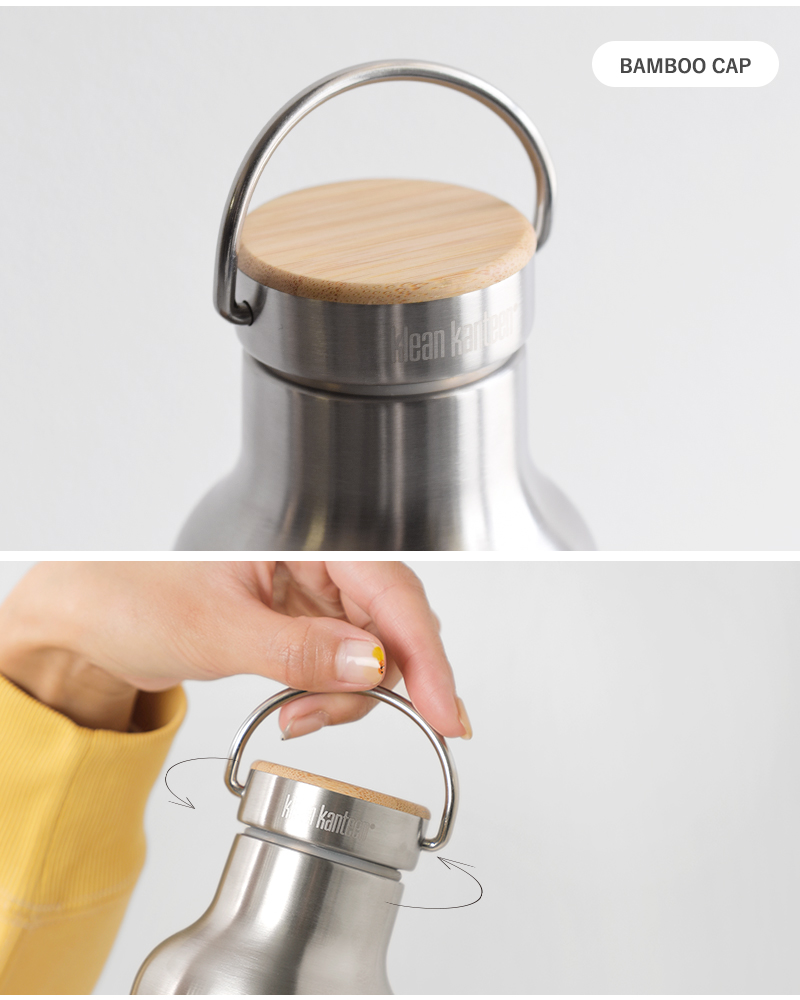 klean kanteen(クリーンカンティーン)ライズクラシックバンブーキャップステンレスボトル592mlk20rvcsslb