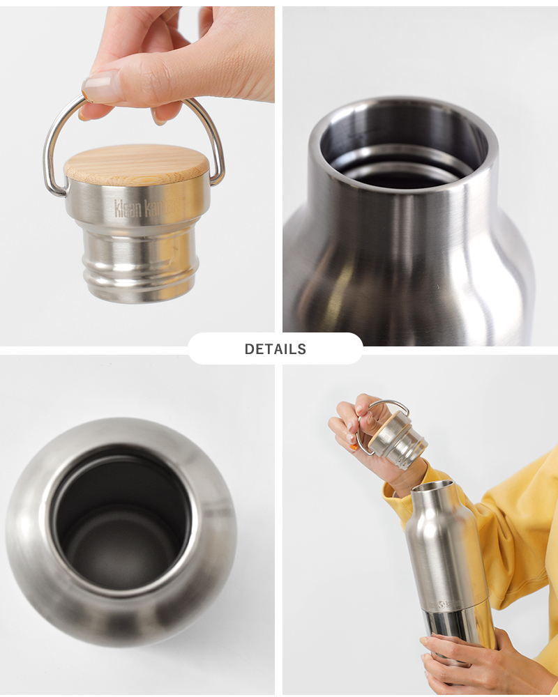 klean kanteen(クリーンカンティーン)ライズクラシックバンブーキャップステンレスボトル592mlk20rvcsslb