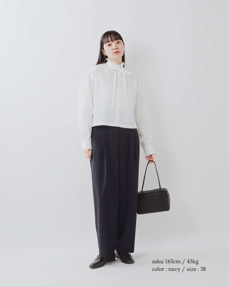 nicholson&nicholson(ニコルソンアンドニコルソン)ストレッチウールセンタープレスパンツkarlo