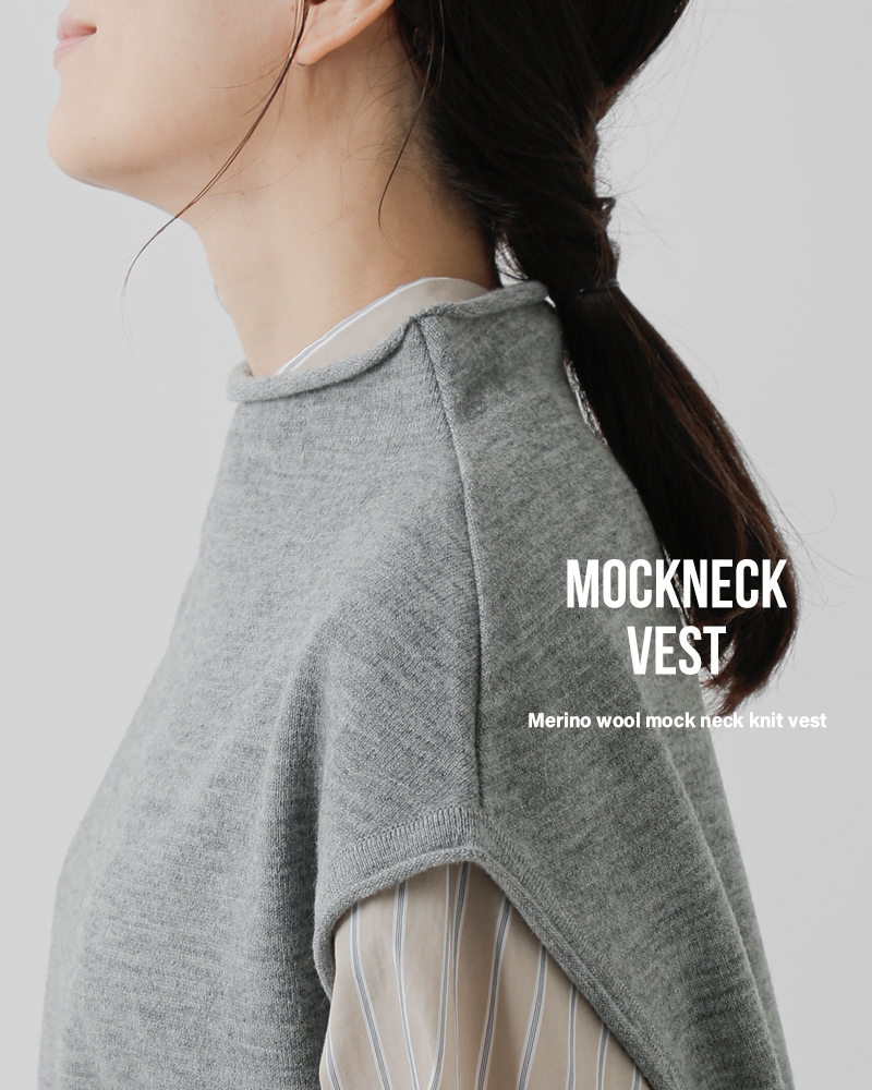 ordinaryfitsメリノウール モックネック ニット ベスト “MOCKNECK VEST” kn009-325