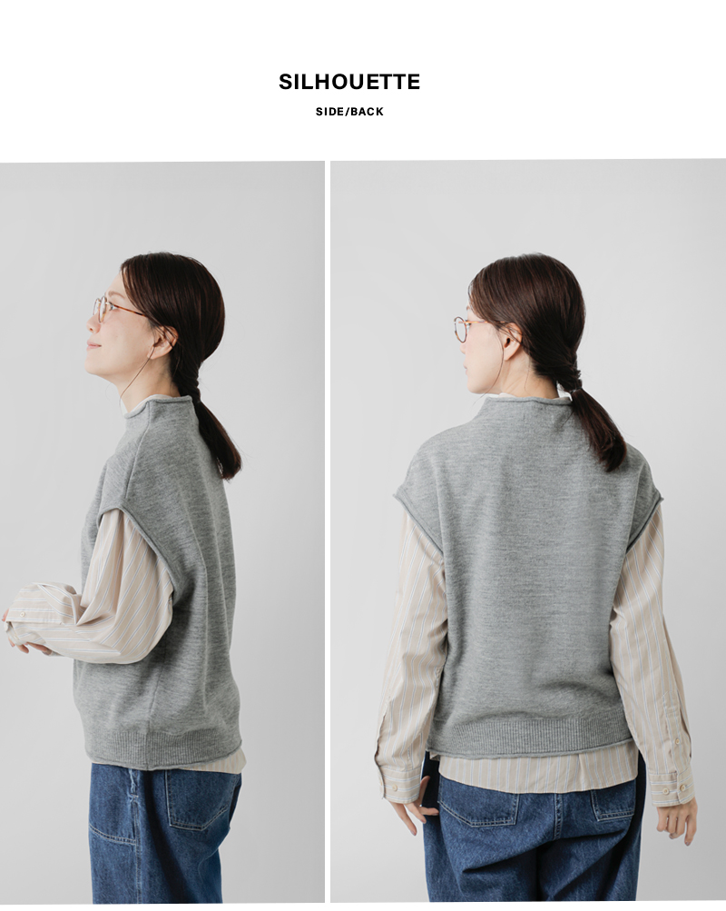 ordinaryfitsメリノウール モックネック ニット ベスト “MOCKNECK VEST” kn009-325