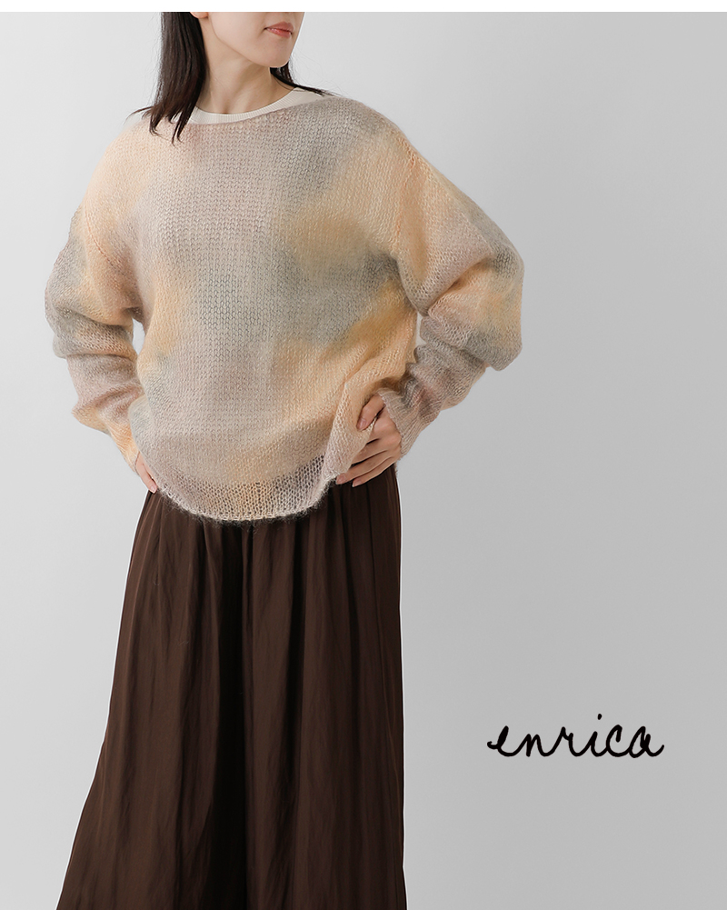 enrica(エンリカ)モヘアシルクオーバーサイズプルオーバーknit152-12