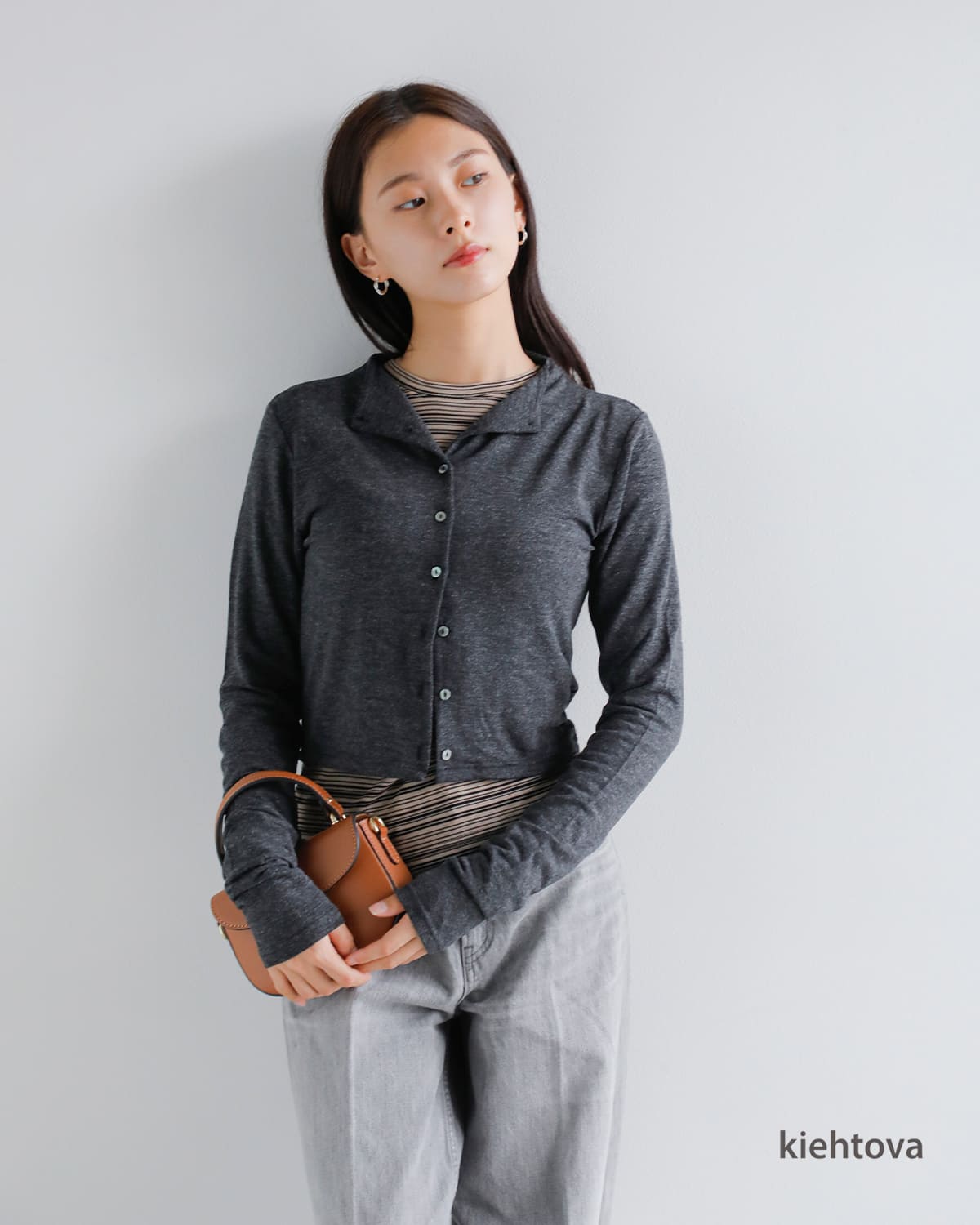 kiehtova(キエトヴァ)スムース スタンドネック カーディガン “SMOOTH STAND NECK CARDIGAN”ktwr43