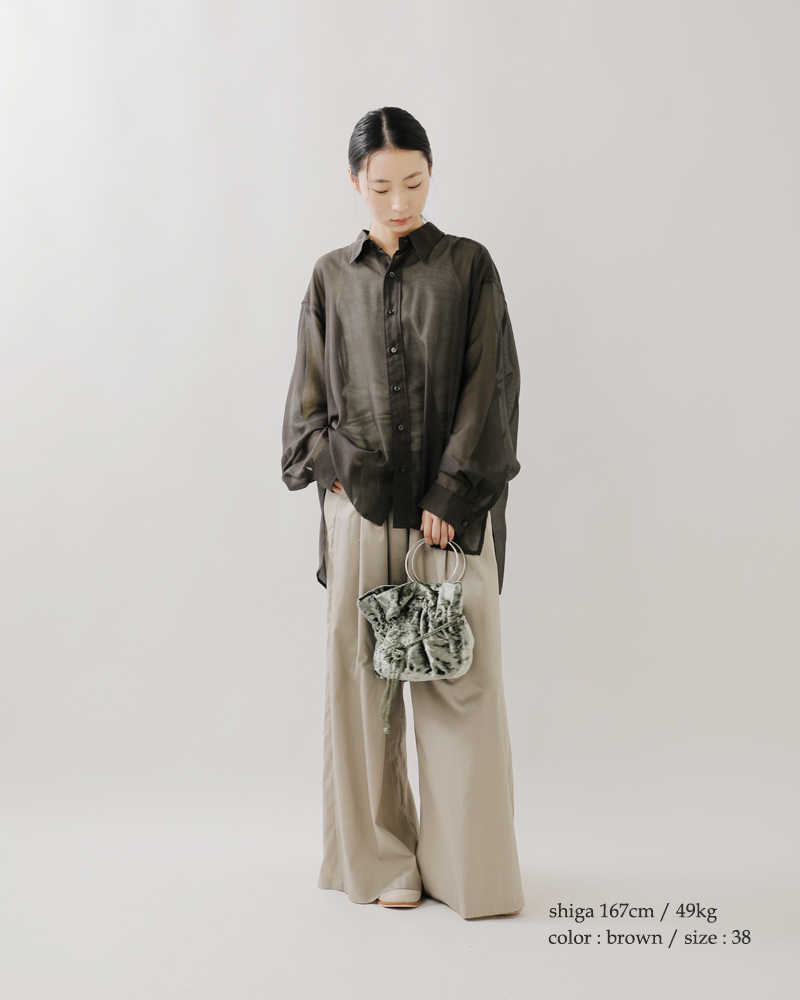 BLUE DE BRESSE(ブルーデブレス)レギュラーカラーサイドスリットシアーシャツkwbsb0206-01