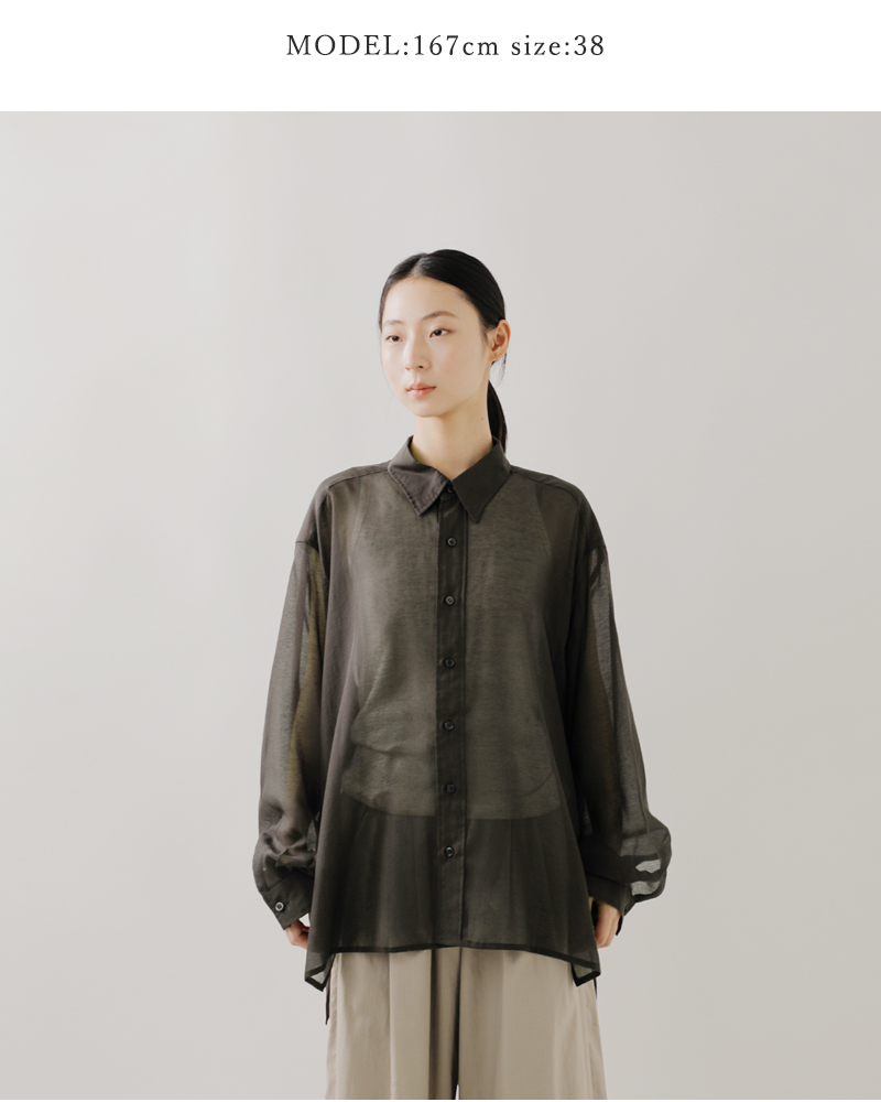 BLUE DE BRESSE(ブルーデブレス)レギュラーカラーサイドスリットシアーシャツkwbsb0206-01