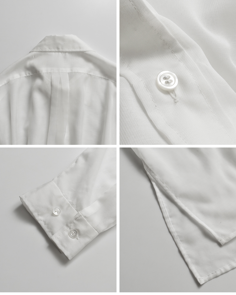 BLUE DE BRESSE(ブルーデブレス)レギュラーカラーサイドスリットシアーシャツkwbsb0206-01