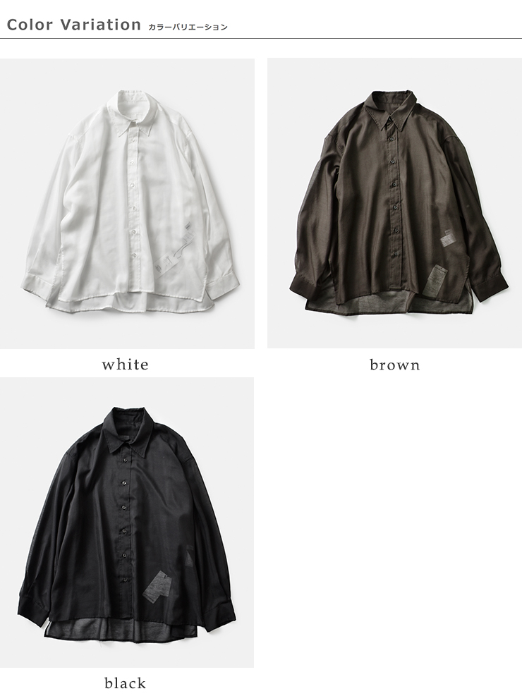 BLUE DE BRESSE(ブルーデブレス)レギュラーカラーサイドスリットシアーシャツkwbsb0206-01