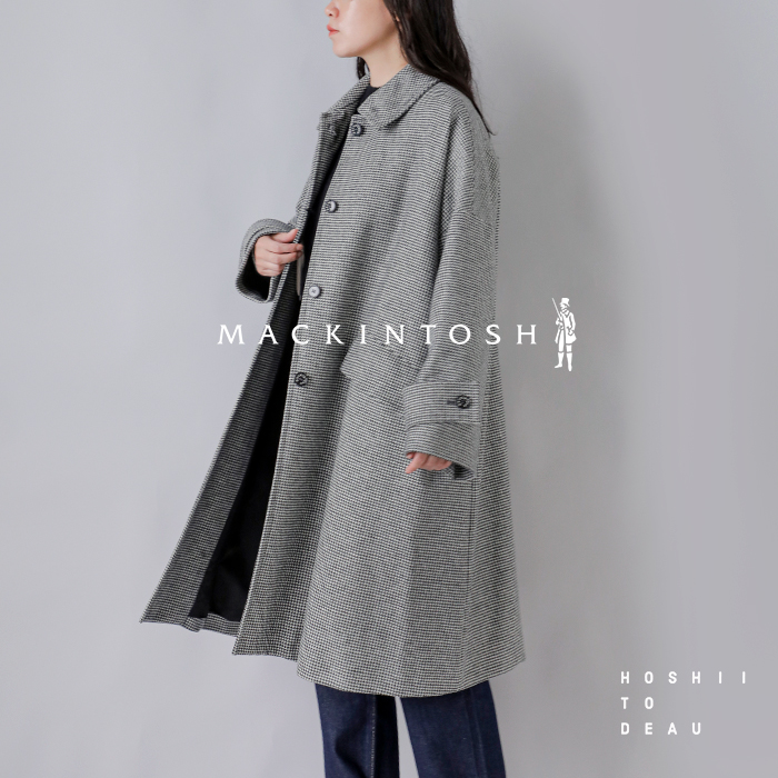 MACKINTOSH ハウンドトゥース ロングコート MACKINTOSH｜×HOSHII TO DEAU aranciato別注 ハウンドトゥース