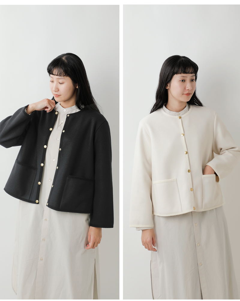 Traditional Weatherwear(トラディショナルウェザーウェア)アークリーダブルフェイスジャージーAラインノーカラージャケット“ARKLEYA-LINEW-FACEJERSEY”l242l252apfco0479