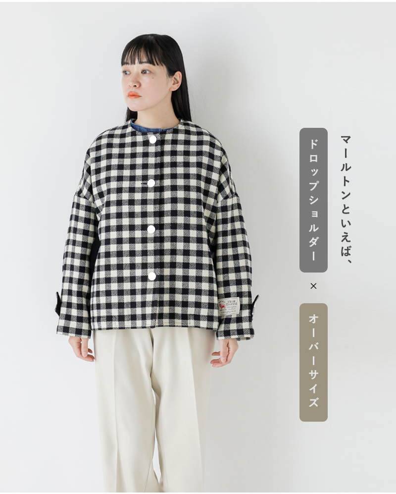 Traditional Weatherwear(トラディショナルウェザーウェア)マールトンヒートツィードノーカラーショートコート“MALTONN/CSHORTHT”l252fpfco0475hs