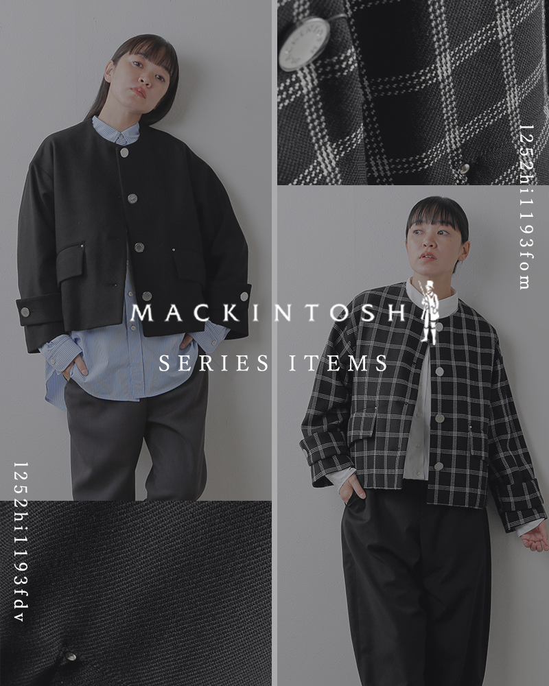 MACKINTOSH(マッキントッシュ)ウールハウンドトゥースハンビーノーカラージャケット“HUMBIENOCOLLARSLJACKETMB”l252hi1193fdq