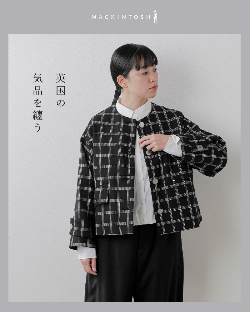 MACKINTOSH(マッキントッシュ)ウールチェックハンビーノーカラージャケット“HUMBIENOCOLLARSLJACKETMB”l252hi1193fom