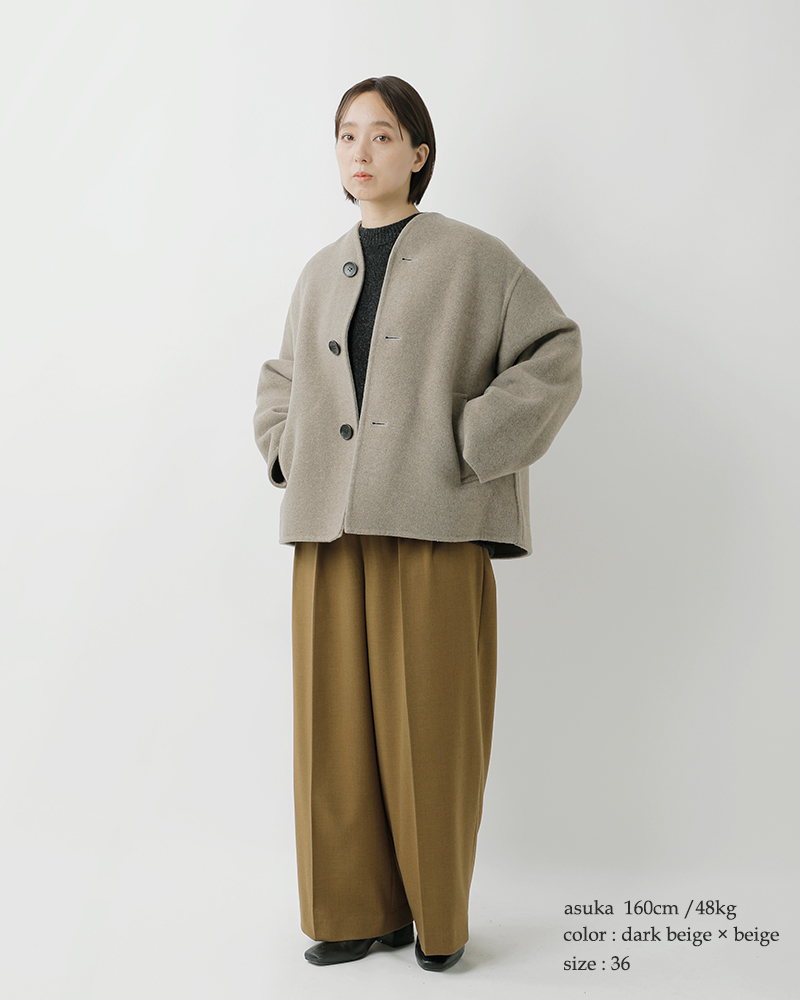 Le Glazik(ルグラジック)SUPER100sウールカラーレスジャケットlg-a0617mfw-25aw