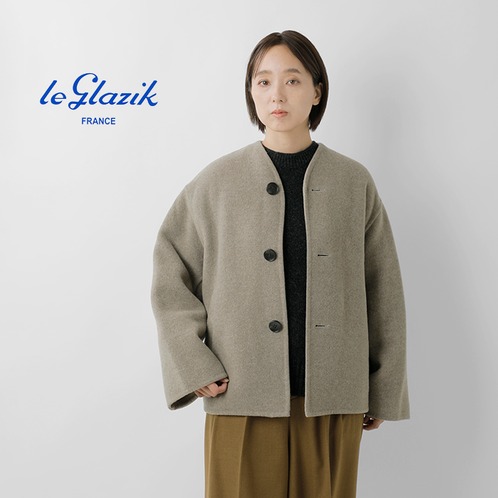 Le Glazik(ルグラジック)SUPER100sウールカラーレスジャケットlg-a0617mfw-25aw
