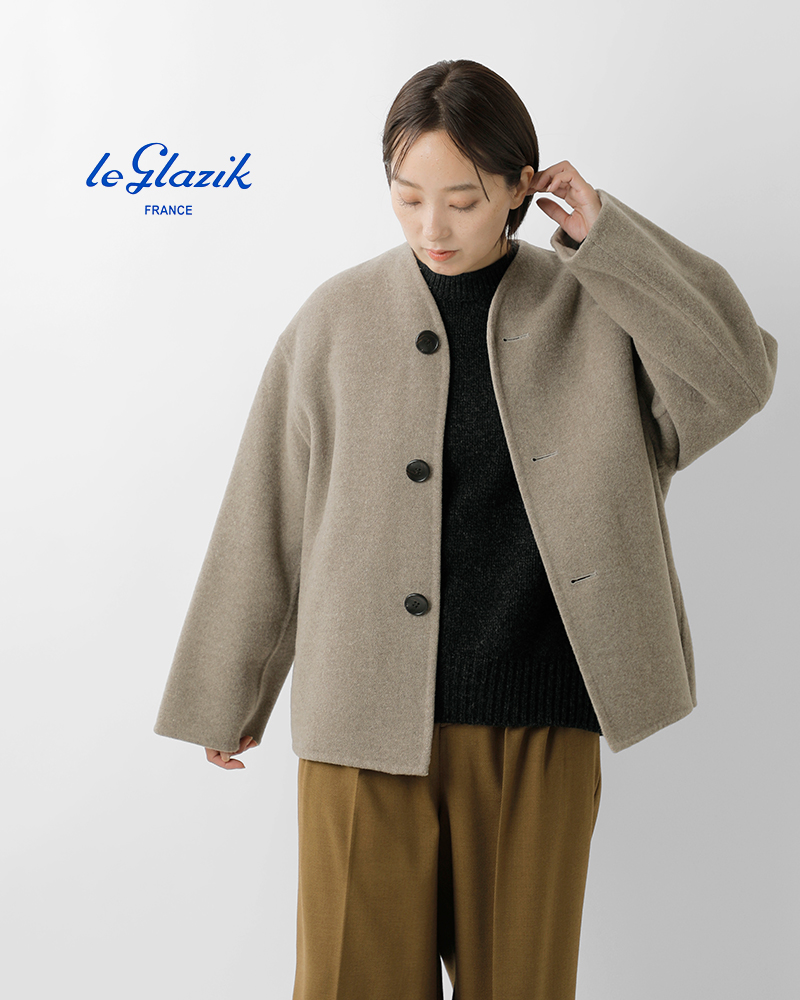 Le Glazik(ルグラジック)SUPER100sウールカラーレスジャケットlg-a0617mfw-25aw