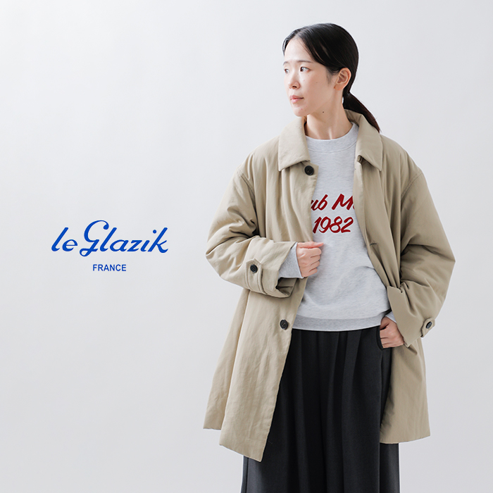 Le Glazik(ルグラジック)中綿Aラインショートステンカラーコートlg-a0753tii