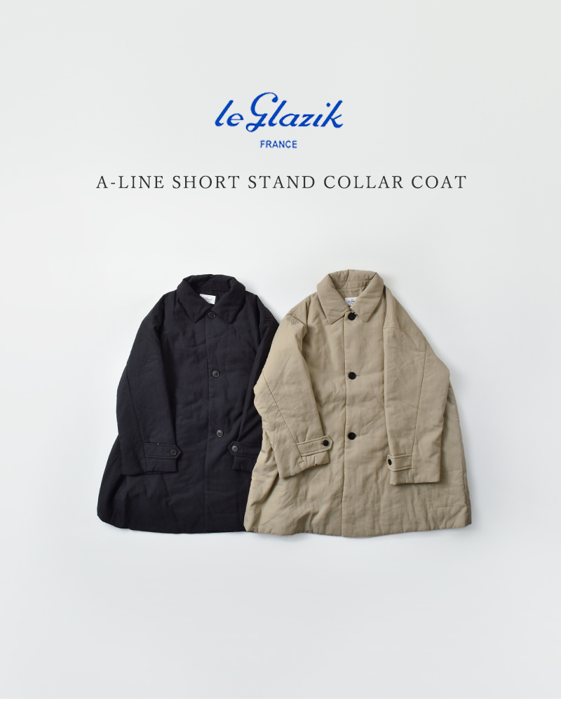 Le Glazik(ルグラジック)中綿Aラインショートステンカラーコートlg-a0753tii