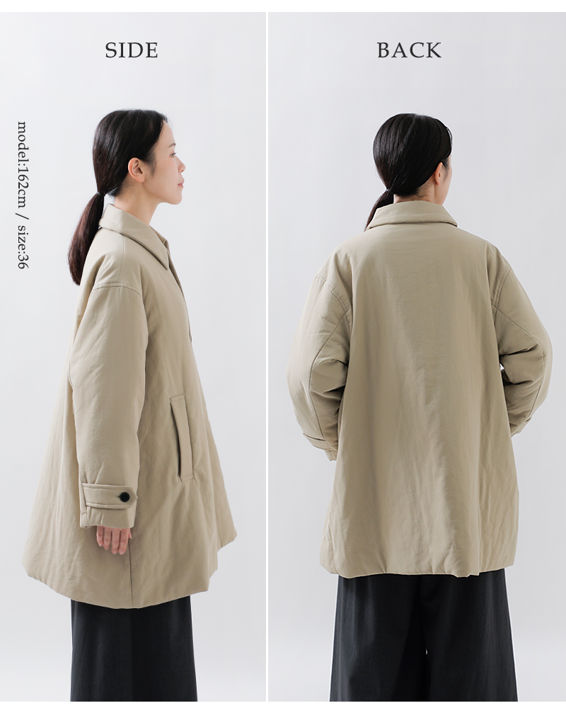 Le Glazik(ルグラジック)中綿Aラインショートステンカラーコートlg-a0753tii