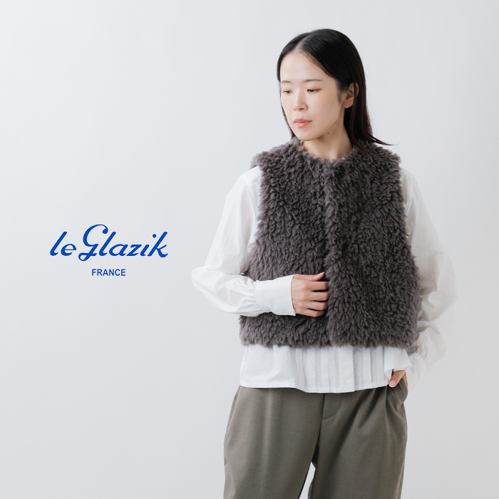 Le Glazik(ルグラジック)エコファークルーネックジレlg-b0423fpt