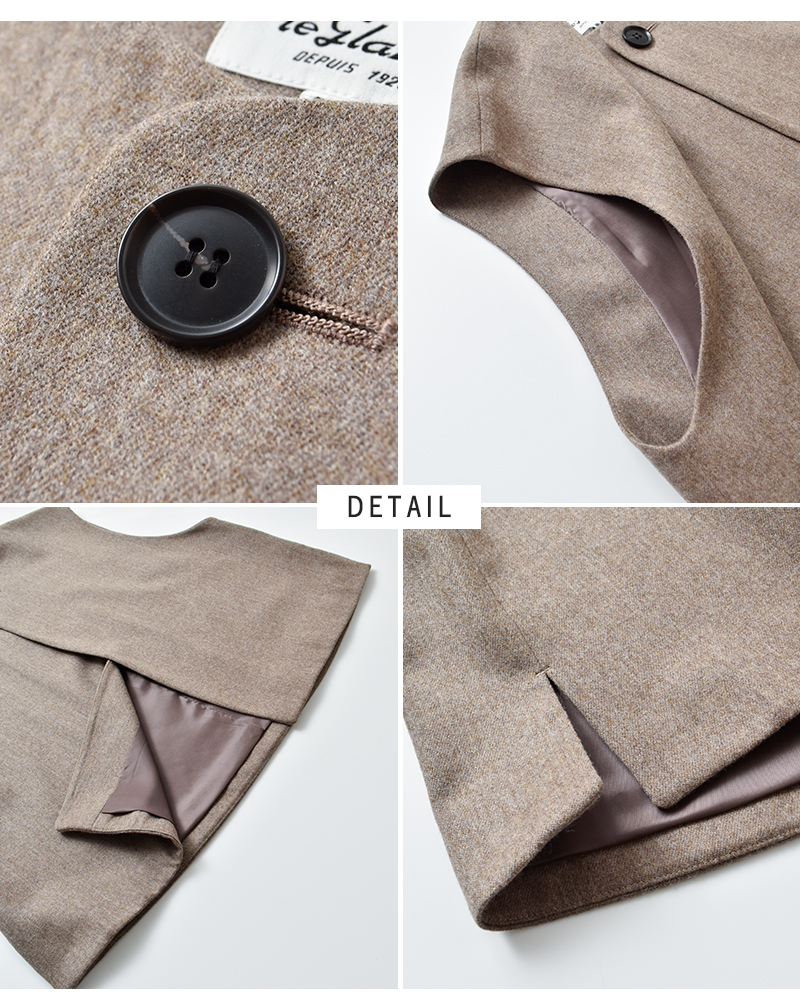 Le Glazik(ルグラジック)ウールフランネルクルーネックジレlg-b0424fiw