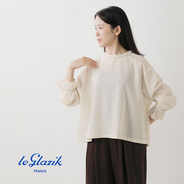 Le Glazik(ルグラジック)フリルプルオーバーシャツlg-b0425atr