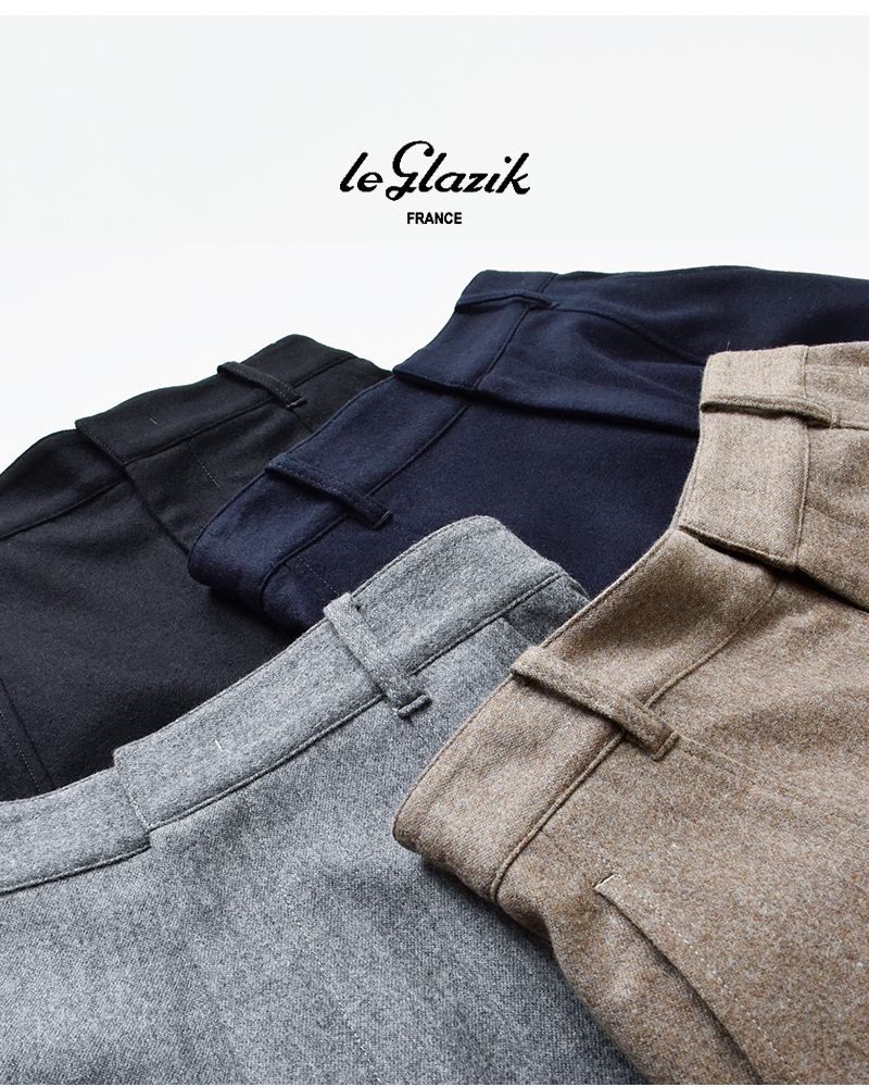 Le Glazik(ルグラジック)ウールフランネルワイドパンツlg-e0283fiw