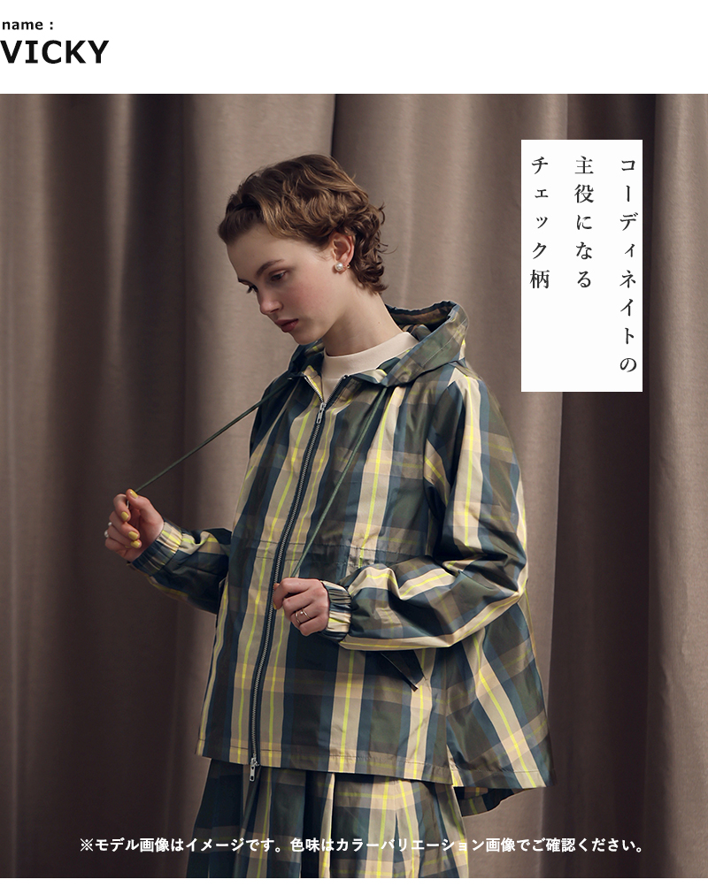 【美品⭐︎グレンチェック】FILA ネイビー×グリーンのチェック柄テニスジャケット kelen ケレン チェック フーディー ジャケット “VICKY