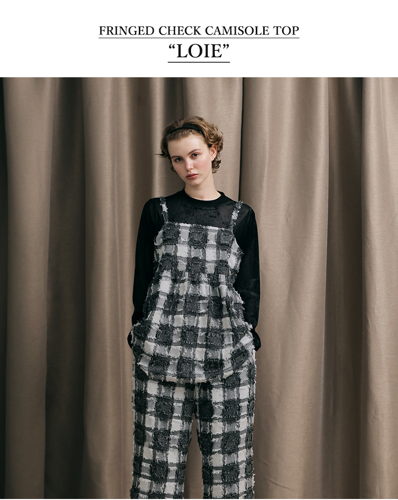 kelen(ケレン)フリンジチェックキャミソールトップス“LOIE”lkl25fbl2248