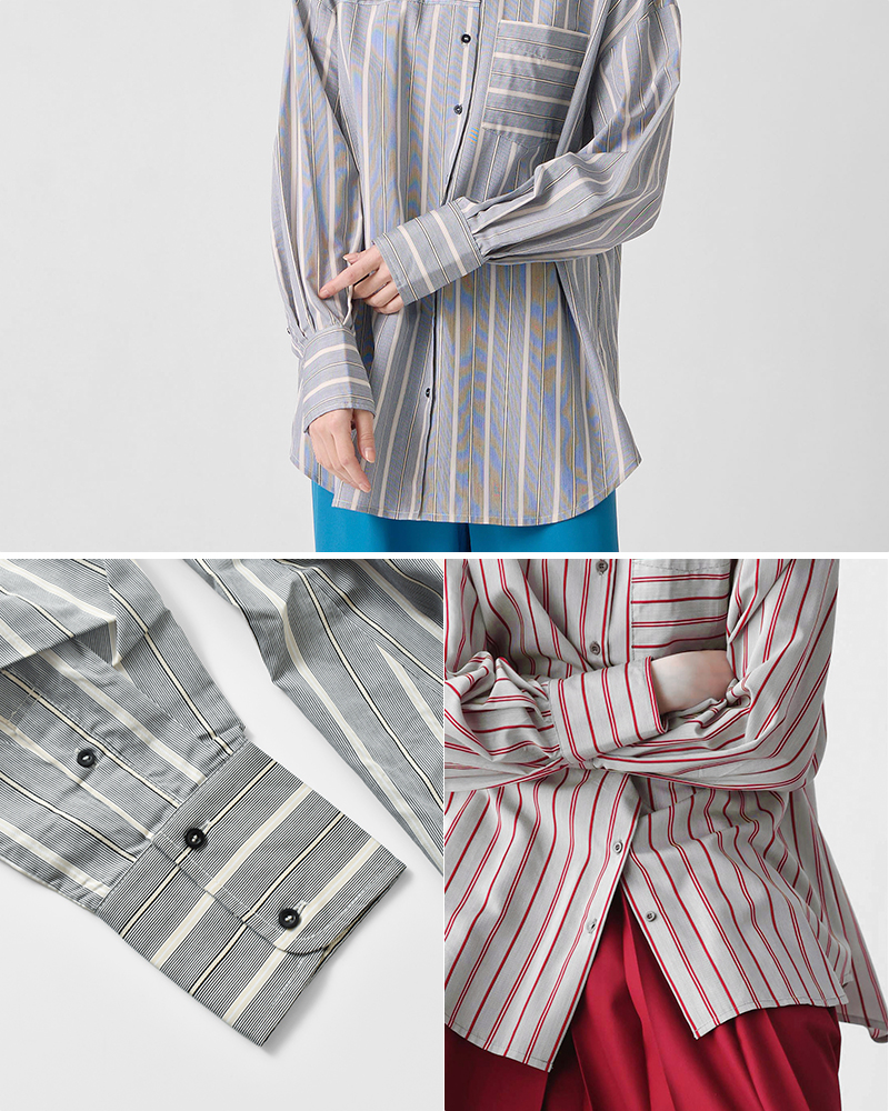 kelen(ケレン)ボタンダウンデザインストライプシャツ“TESSA”lkl25fbl2251