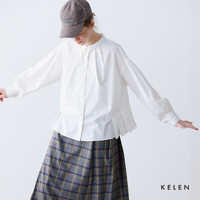 kelen(ケレン)サイドヘムプリーツデザインブラウス“CAMIE”lkl25fbl2252