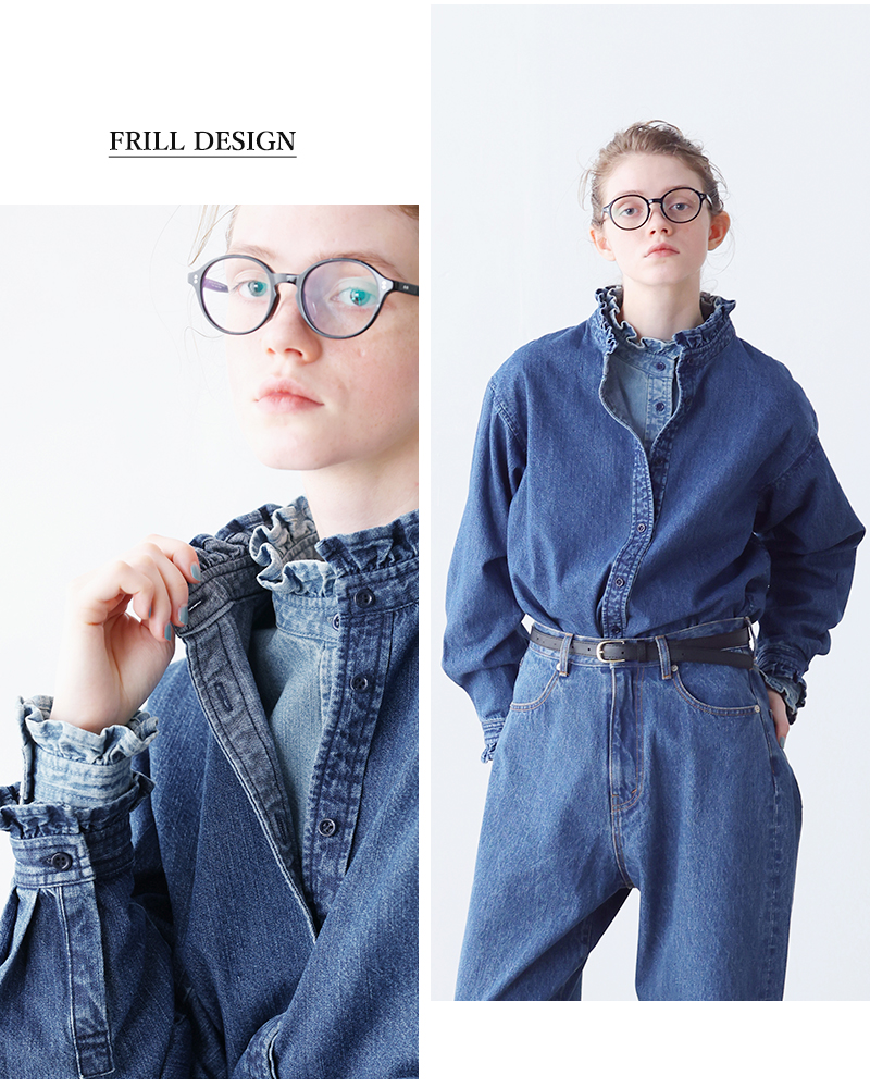 kelen(ケレン)フリルデザインデニムシャツ“SYNTH”lkl25fbl2253