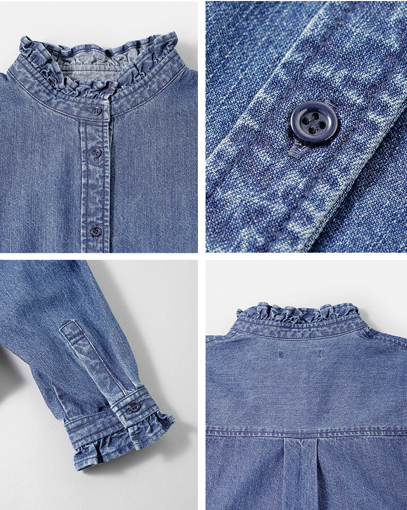 kelen(ケレン)フリルデザインデニムシャツ“SYNTH”lkl25fbl2253