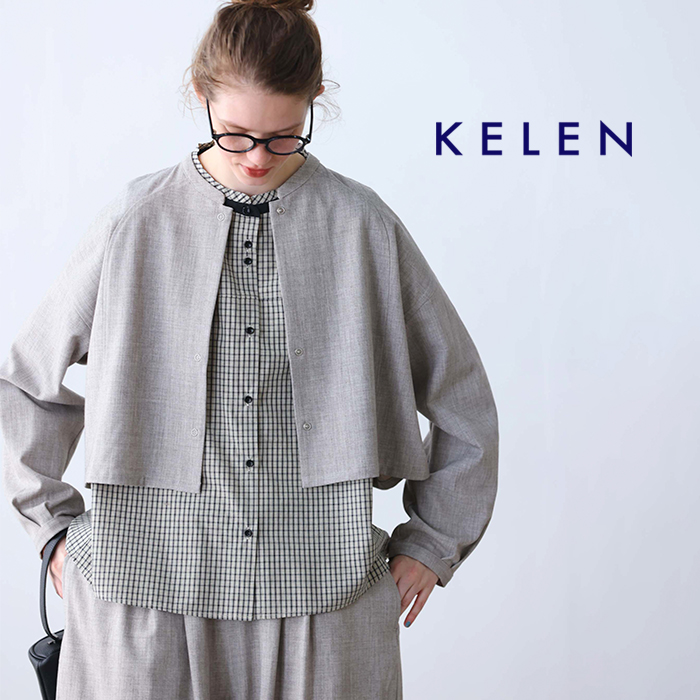 kelen(ケレン)パネルデザインショートブラウス“KERIN”lkl25fbl2261